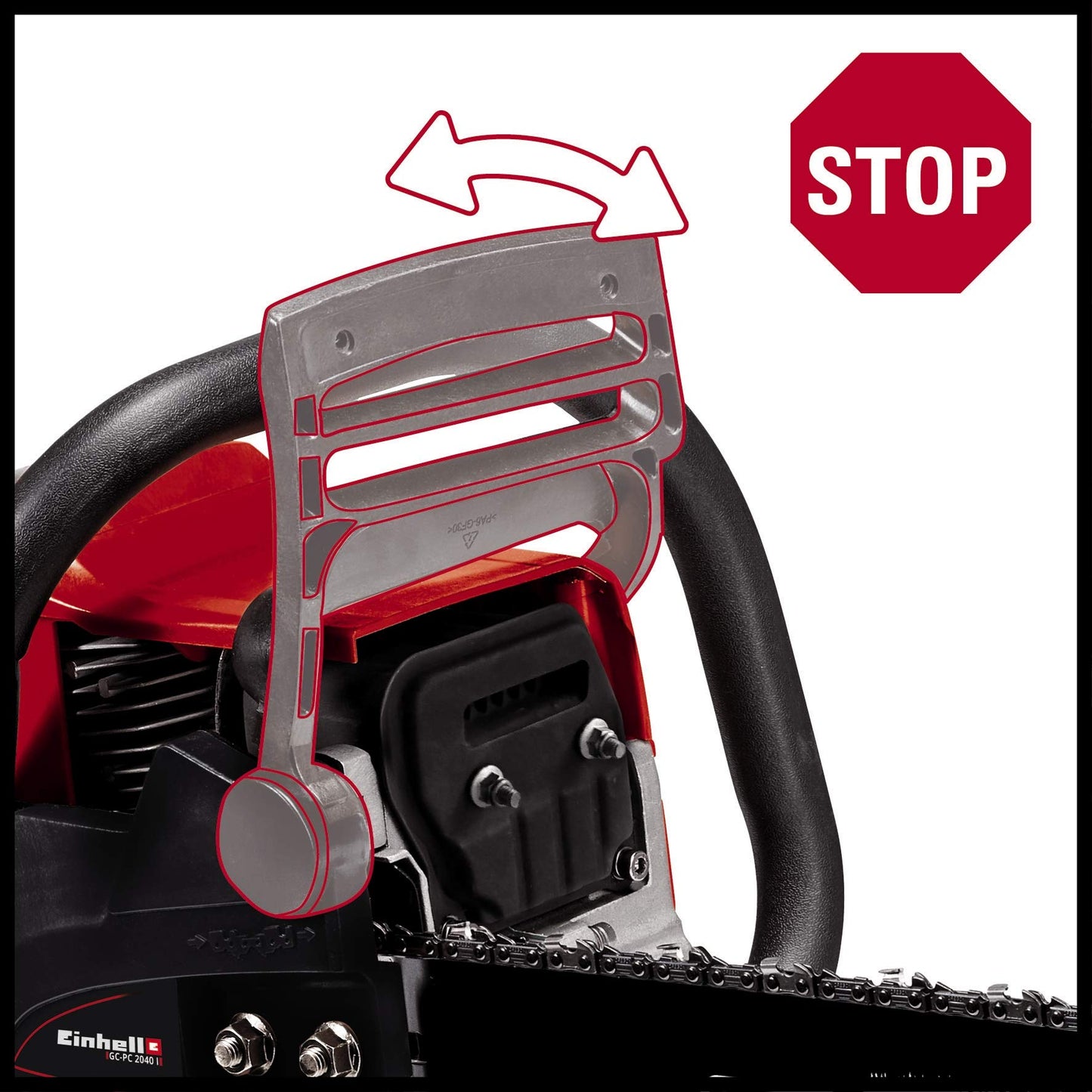 Einhell Benzin Kettensäge GC-PC 2040 I (2 kW, 40 cm Schwertlänge, 21 m/s Schnittgeschwindigkeit, automatische Kettenschmierung, inkl. Schwertschutz)