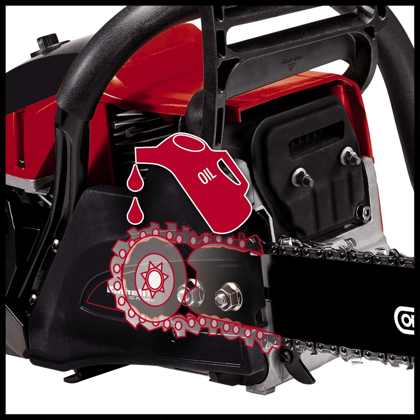 Einhell Benzin Kettensäge GC-PC 2040 I (2 kW, 40 cm Schwertlänge, 21 m/s Schnittgeschwindigkeit, automatische Kettenschmierung, inkl. Schwertschutz)